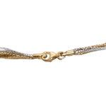 18K gold double twisted two-tone necklace by Ghamieh, showcasing elegant intertwining design and glossy finish.