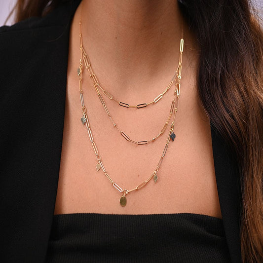 18K Gold Chain with Multiple Chains Design