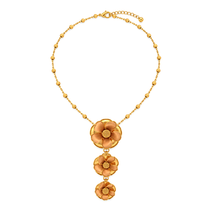 18K Gold Rabi' Al-Omr Set with Floral Pendant