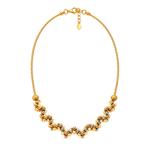 18K Gold Set with Graduated Floral Design