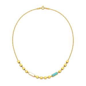 18K Gold Set with Turquoise Geometric Design