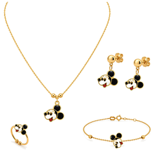 18K Gold Kids Set with Mickey Mouse Design