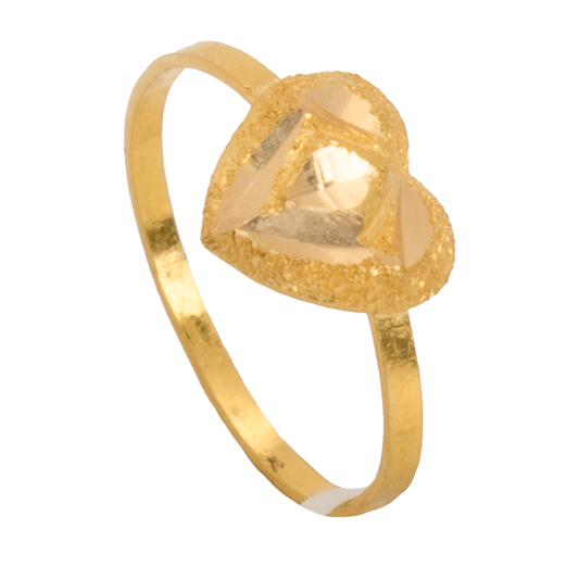 خاتم عيار 21 بتصميم قلب