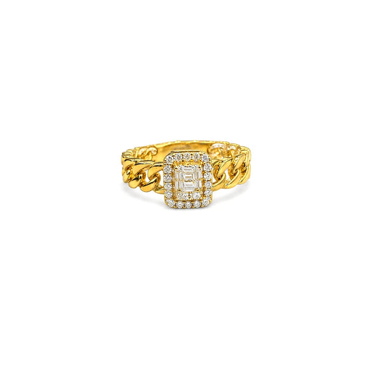 18K Gold Ring with Sparkling Stone Design