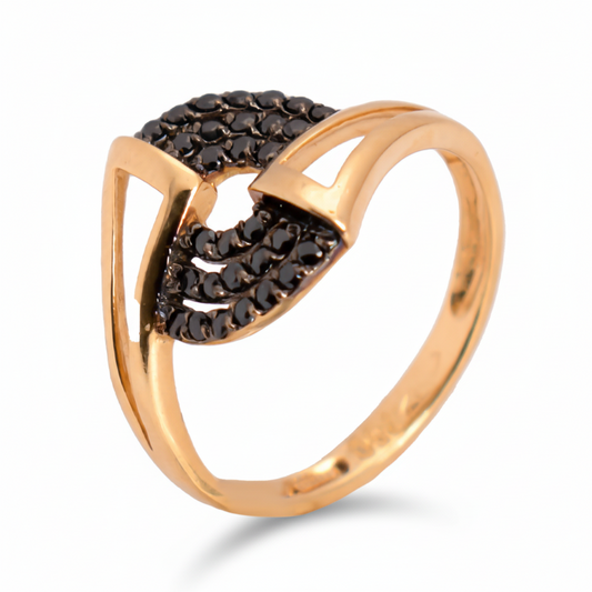 خاتم عيار 18 فصوص سوداء