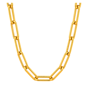 18K Gold Necklace with Rectangular Overlapping