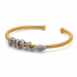 18K Gold Bracelet with Elegant Twisted Snake Design
