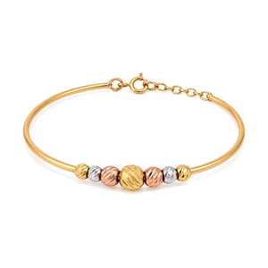 18K Gold Kids Bracelet with Colorful Circular Pendants Design