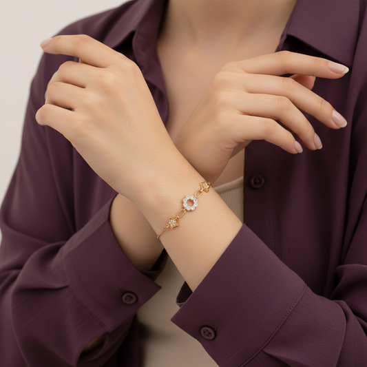 أنسيال  عيار 18 بتصميم زهور