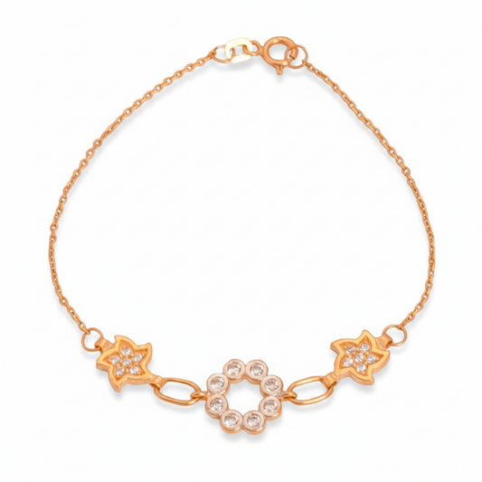 أنسيال  عيار 18 بتصميم زهور