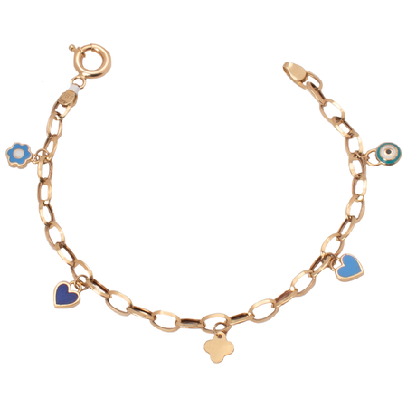 18K Bracelet with Gentle Wave Design In Colorful