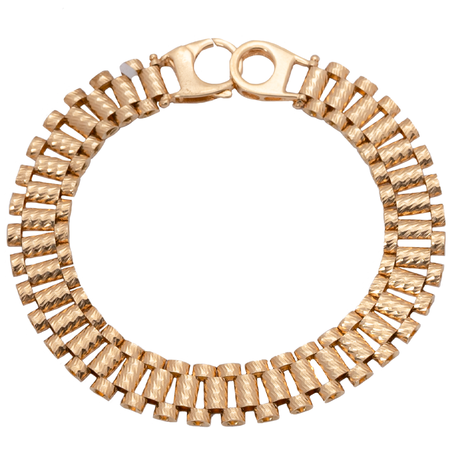 18K Bracelet with Wide Embellished Design