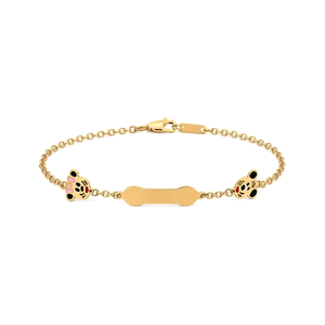 18K Gold Kids Chain Bracelet with Mickey Design