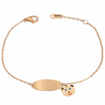 Gold children's bracelet in panda shape by Ghamieh, featuring intricate design and soft detailing.