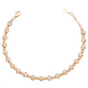 18K Chain Bracelet with Sparkling Beads Design