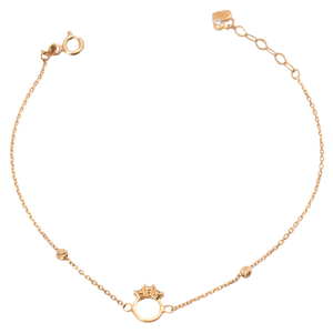 18K Chain Bracelet with Small Crown Design