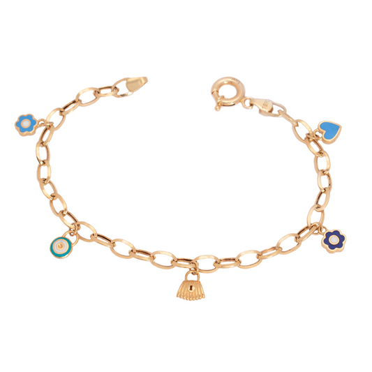 أنسيال ذهب عيار 18 بتعليقات متدلية