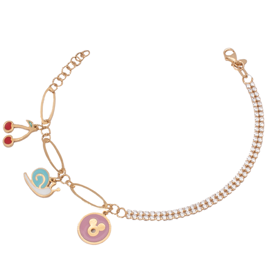 أنسيال  ذهب عيار 18 بتعليقات ملونة