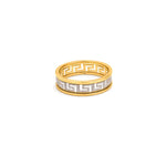 18K Gold Wedding Ring with Decorated Design