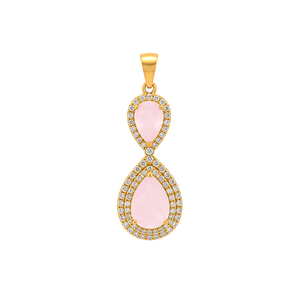 18K Gold Pendant with Double Teardrop Design