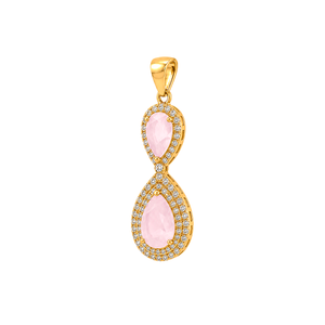 18K Gold Pendant with Double Teardrop Design