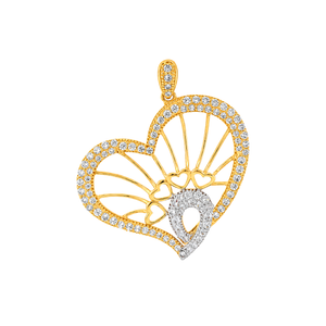 18K Gold Pendant with Heart Design