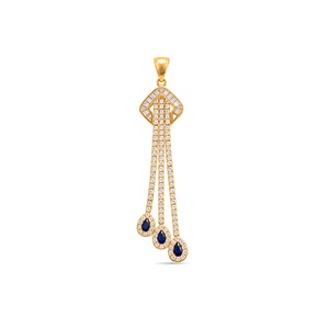 18K Gold Pendant with Teardrop