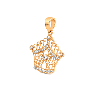 18K Gold Pendant with Crown Design