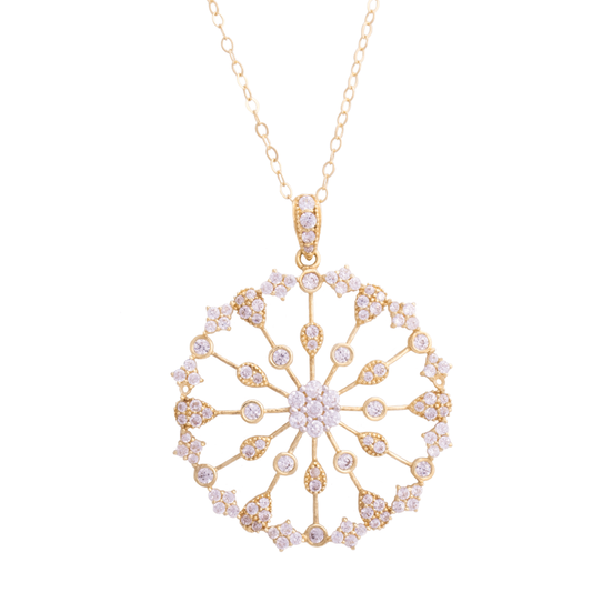 عقد ذهب عيار 18 بتصميم دائري