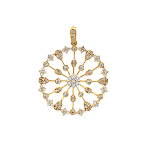 18K Gold Pendant with Sun Design