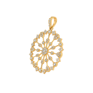 18K Gold Pendant with Sun Design