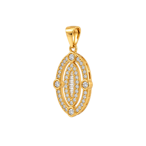 18K Gold Pendant with Double Oval Design