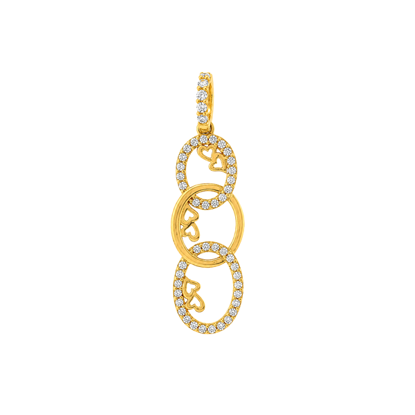 18K Gold Pendant with Triple Dangling Design