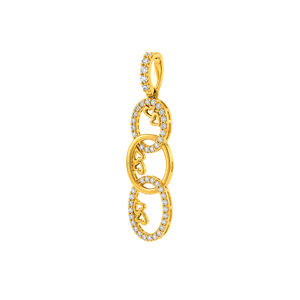 18K Gold Pendant with Triple Dangling Design