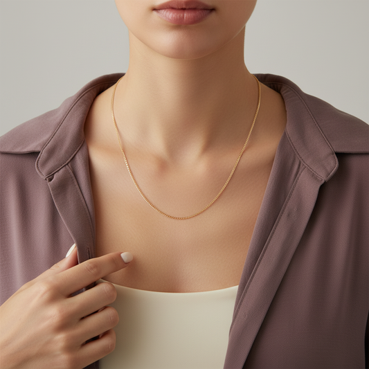 عقد عيار 18 مجدول طويل