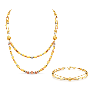 18K Gold Half Set with Bead Design