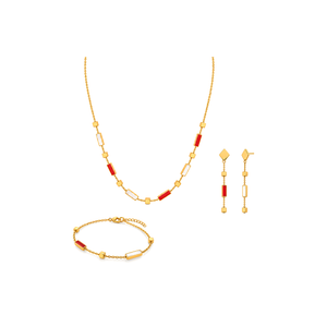 18K Gold Half Set with Elegant Luxurious Pendants Design