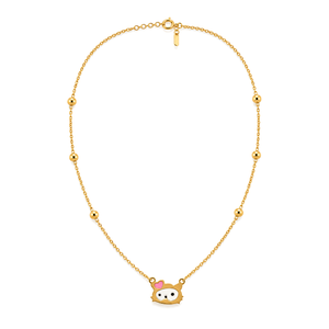 18K Gold Kids' Jewelry Set With Colored Teddy Bear