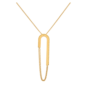 18K Gold Necklace with Geometric Design