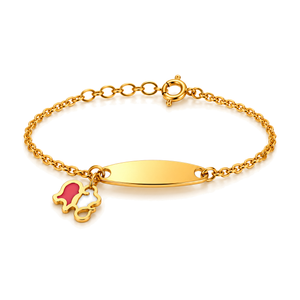 18K Gold Kids Chain Bracelet with Elephant Design