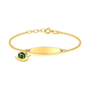 18K Gold Kids Chain Bracelet with Snail Design