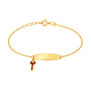 18K Gold Kids Chain Bracelet with Key To Happiness Design