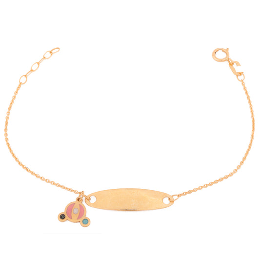 أنسيال ذهب اطفال شكل دبدوب - وردي