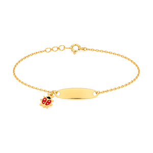 18K Gold Kids Chain Bracelet with Ladybug Design