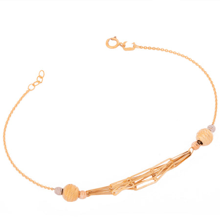 18K Gold Kids Chain Bracelet with Symbolic Design