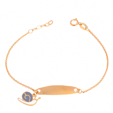 18K Gold Kids Chain Bracelet with Snail Spiral Design