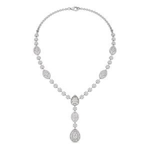 18K White Gold Set with Delicate Pendant Design