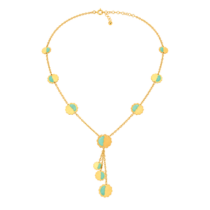 18K Gold Kids Set with Green Stones Design