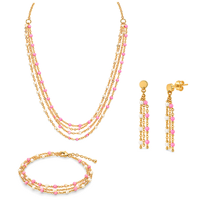 18K Gold Half Set with Art Throne Glittering Stones Design