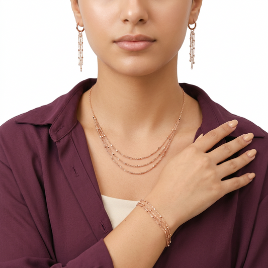 نصف طقم ذهب 3 أدوار عيار 18